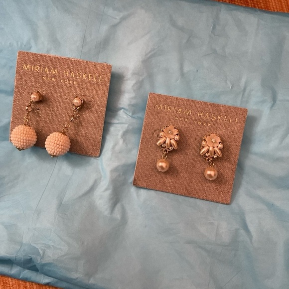 2 Miriam Haskell Drop Dangle Earrings-Seed Bead And Miriam Bows New​​ - Picture 13 of 13